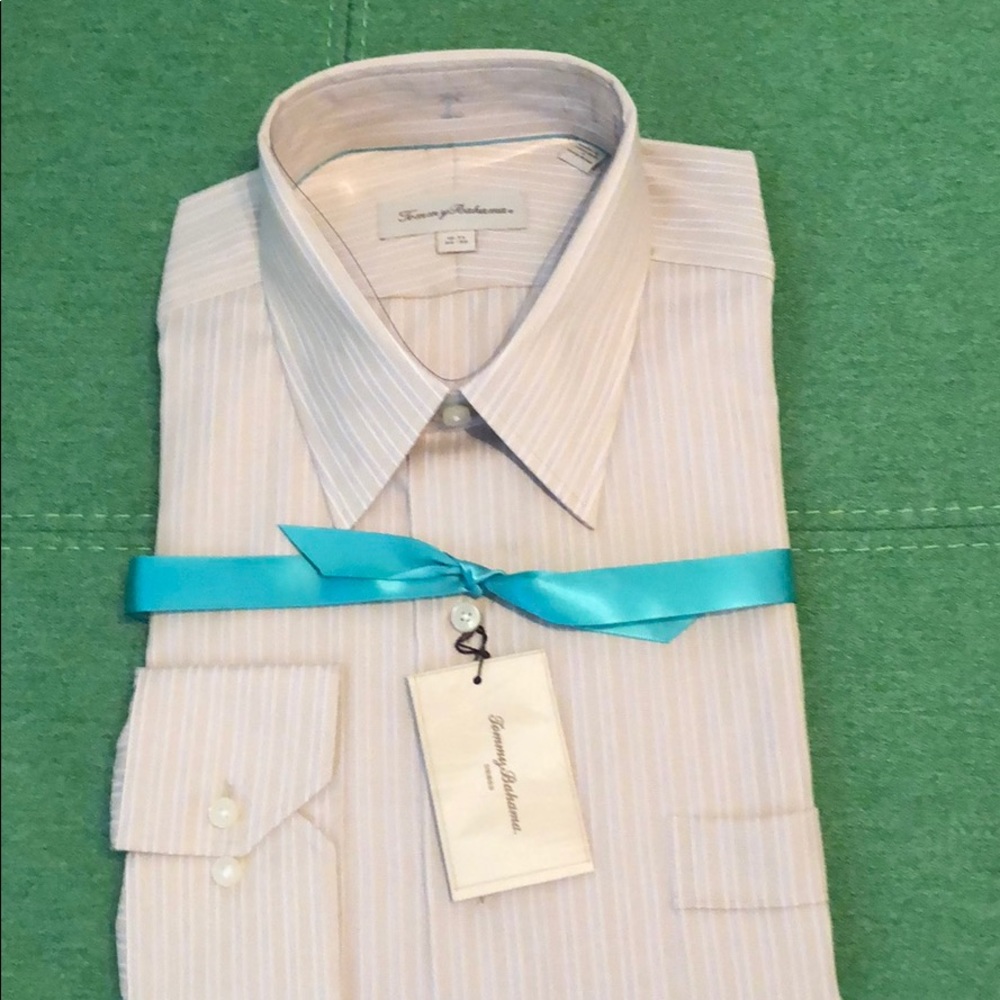 Tommy Bahama beige taupe  dress shirt